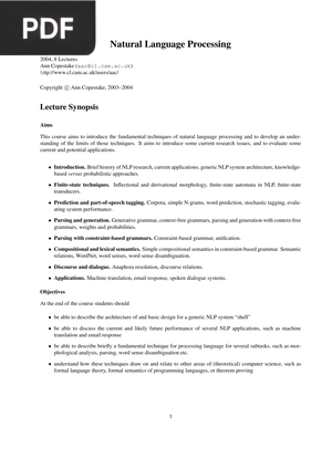 Natural Language Processing