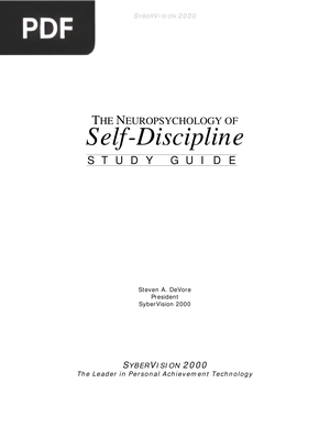 Neuropsychology of Self-Discipline - Study Guide