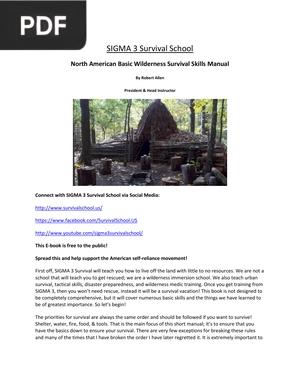 North American Basic Wilderness Survival Skills Manual