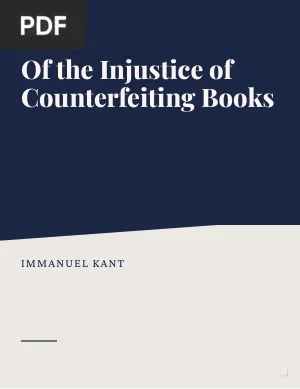 Of the Injustice of Counterfeiting Books