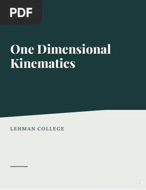One Dimensional Kinematics