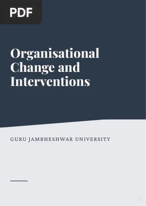 Organisational Change and Interventions