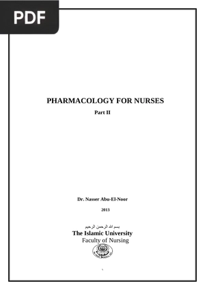 Pharmacology for Nurses. Part II
