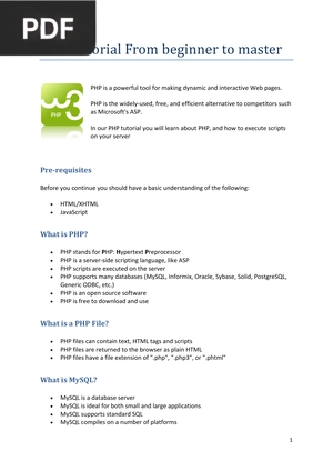 PHP Tutorial From beginner to master