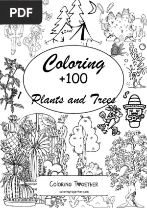 Plants and Trees Coloring Book