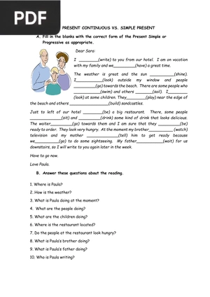 Present Continous vs. Simple Present