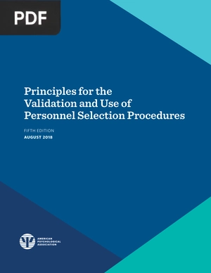 Principles for the Validation and Use of Personnel Selection Procedures