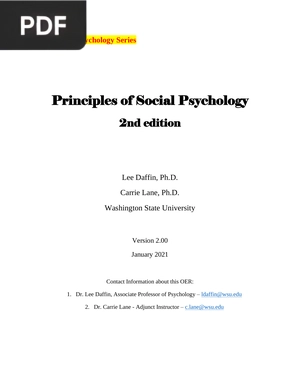 Principles of Social Psychology