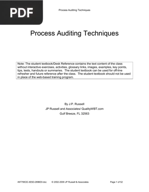 Process Auditinng Techniques