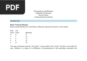 Pronunciation and Phonetics Guidelines for Russian
