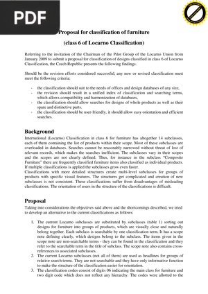 Proposal for Classification of Furniture