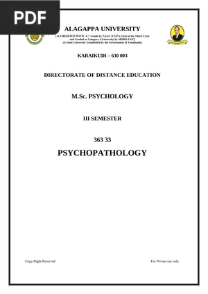 Psychopathology