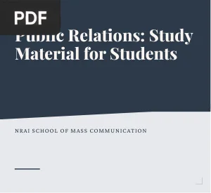 Public Relations: Study Material for Students