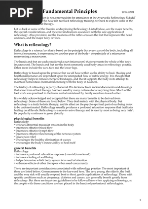 Reflexology Fundamental Principles