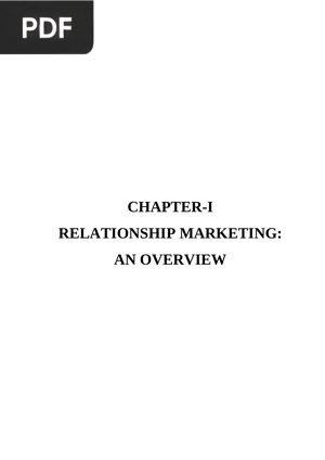 Relationship Marketing and Overview