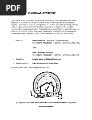 Residential Plumbing Overview