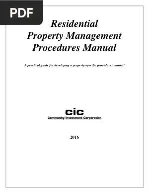 Residential Property Management Procedures Manual