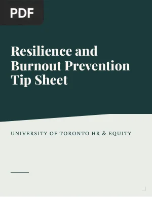 Resilience and Burnout Prevention Tip Sheet