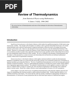 Review of Thermodynamics