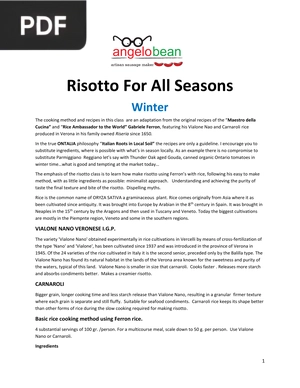Risotto For All Seasons