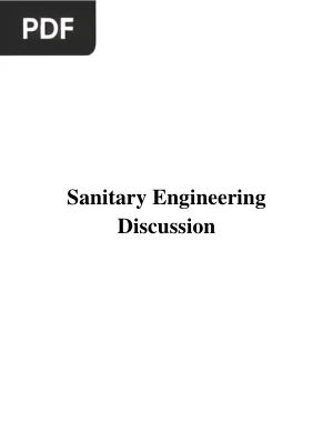 Sanitary Engineering Discussion