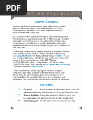 Sculpture Vocaboulary