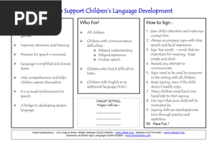 Signing to Support Childrens Language Development