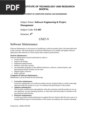 Software Maintenance