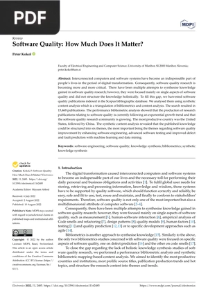 Software Quality: How Much Does It Matter