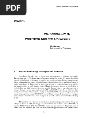 Solar Cells: Introduction to Photovoltaic Solar Energy