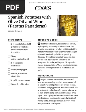 Spanish Potatoes with Olive Oil and Wine (Patatas Panaderas)