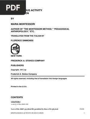 Spontaneous Activity In Education
