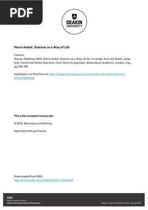 Stoicism as a Way of Life