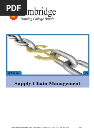 Supply Chain Management: theory and practices