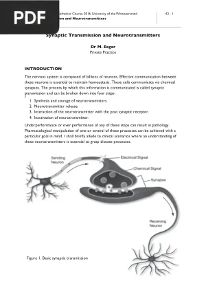 Synaptic Transmission and Neurotransmitters