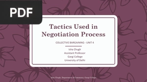 Tactics Used in Negotiation Process