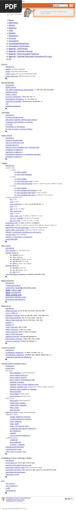 Tex's French Grammar