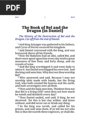 The Book of Bel and the Dragon (in Daniel)