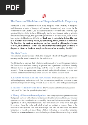 The Essence of Hinduism a Glimpse into Hindu Chaplaincy