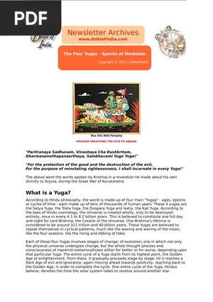 The Four Yugas - Epochs of Hinduism