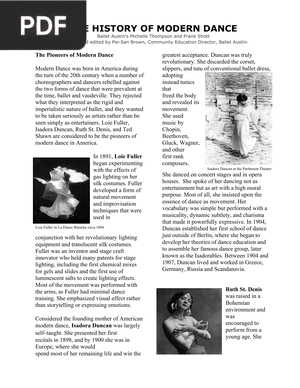 The history of modern dance