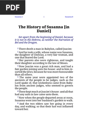 The History of Susanna (in Daniel)
