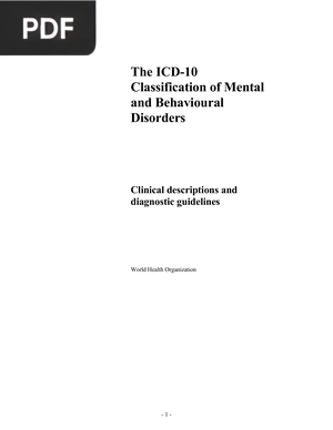 The ICD-10 Classification of Mental and Behavioural Disorders