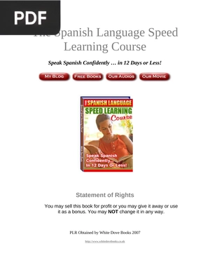 The Spanish Language Speed Learning Course