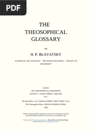 The Theosophical Glossary