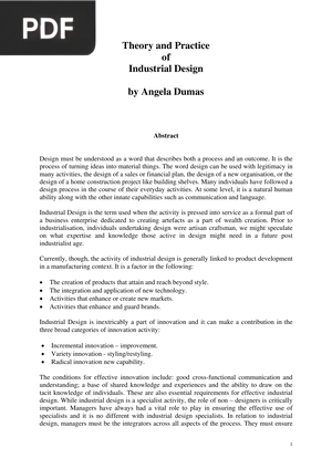 Theory and Practice of Industrial Design