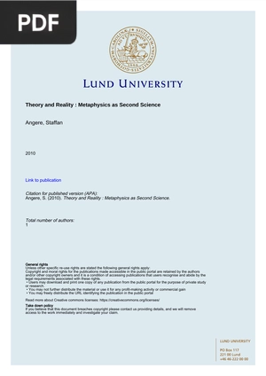 Theory and Reality: Metaphysics as Second Science