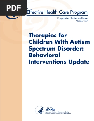 Therapies for Children With Autism Spectrum Disorder Behavioral Interventions Update