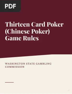 Thirteen card poker (chinese poker) game rules