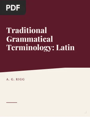 Traditional Grammatical Terminology: Latin